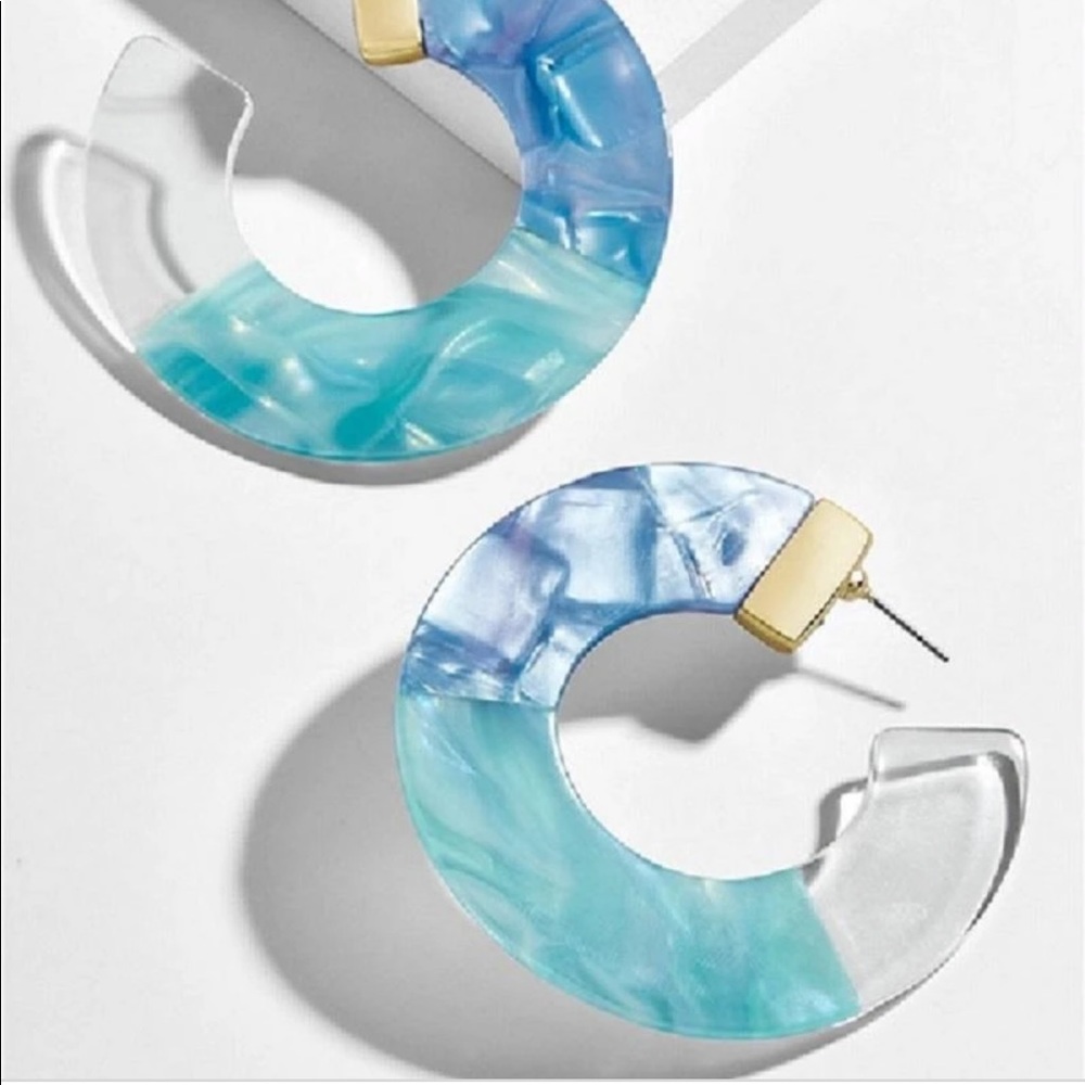 Bauble Bar Blue Acrylic Hoops